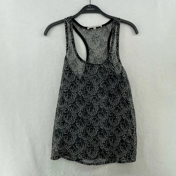 Collective Concepts Tank Top Women's Sz S Black Pattern Racerback Scoop Neck - Picture 1 of 10